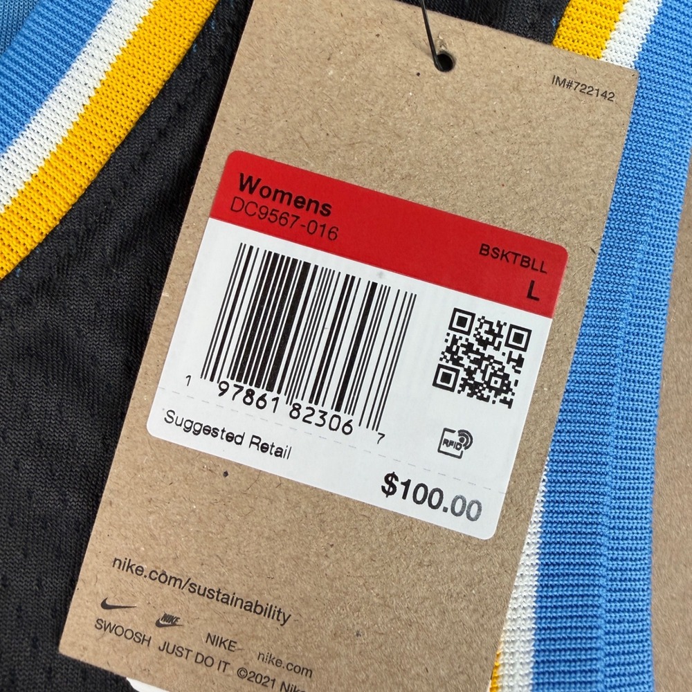 $100 Nike Angel Reese Chicago Sky WNBA Explorer Edition Jersey Black Blue  L - Picture 7 of 9